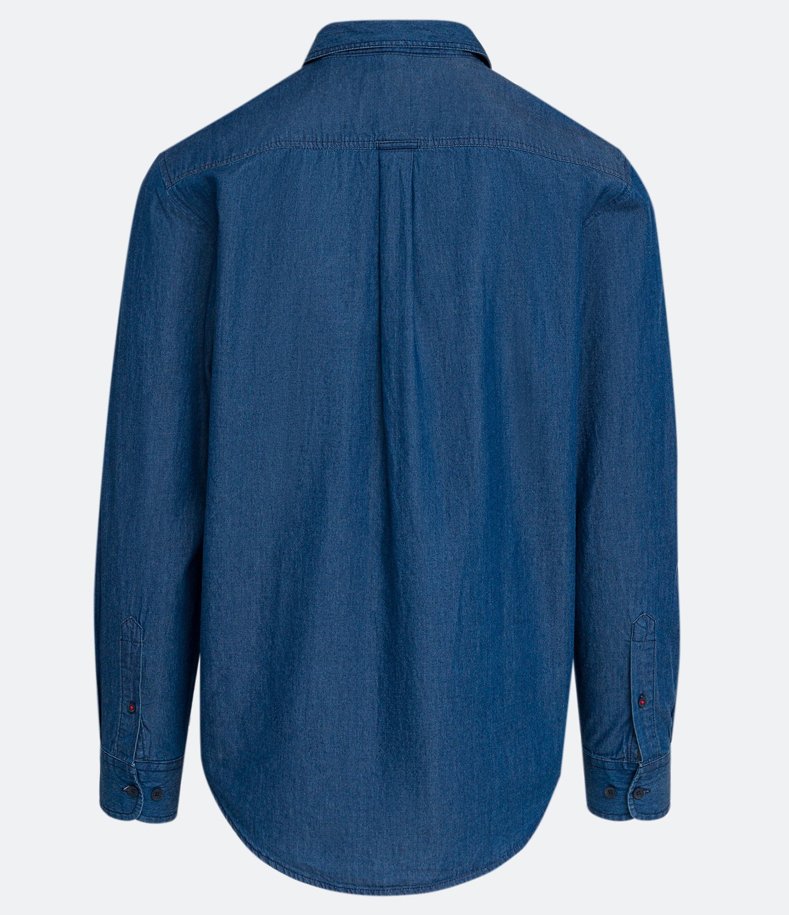 Camisa Comfort Jeans com Manga Longa e Bolso Azul 2