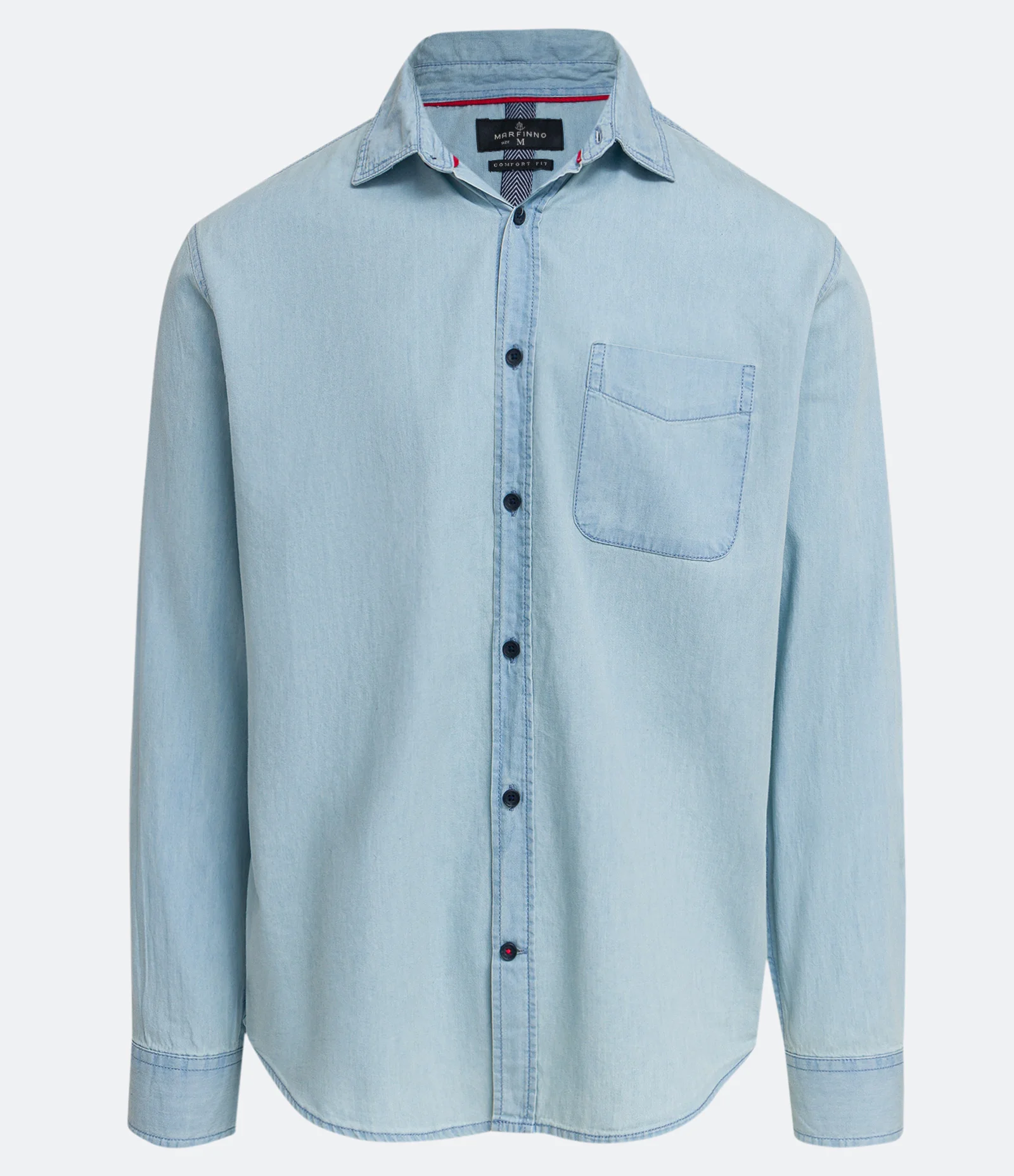 Camisa Comfort Jeans com Manga Longa e Bolso 1