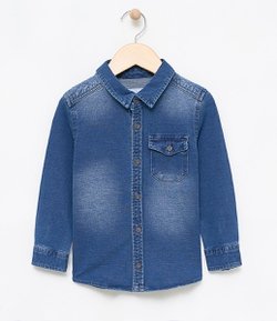 Camisa Infantil em Jeans - Tam 1 a 4