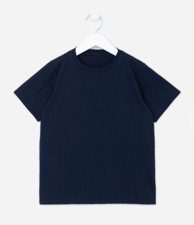 Camiseta Infantil Básica - Tam 5 a 14 Anos Azul Marinho 1