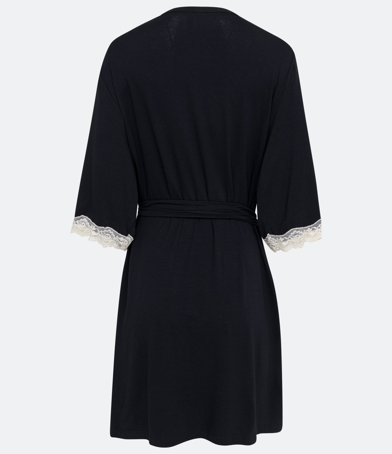 Robe Curto em Viscolycra com Renda na Manga Preto 2