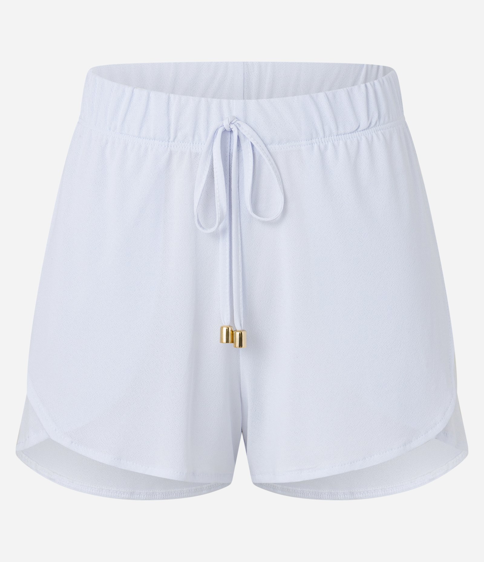 Saída de Praia Short Básico em Poliamida com Cós Elástico Branco 9