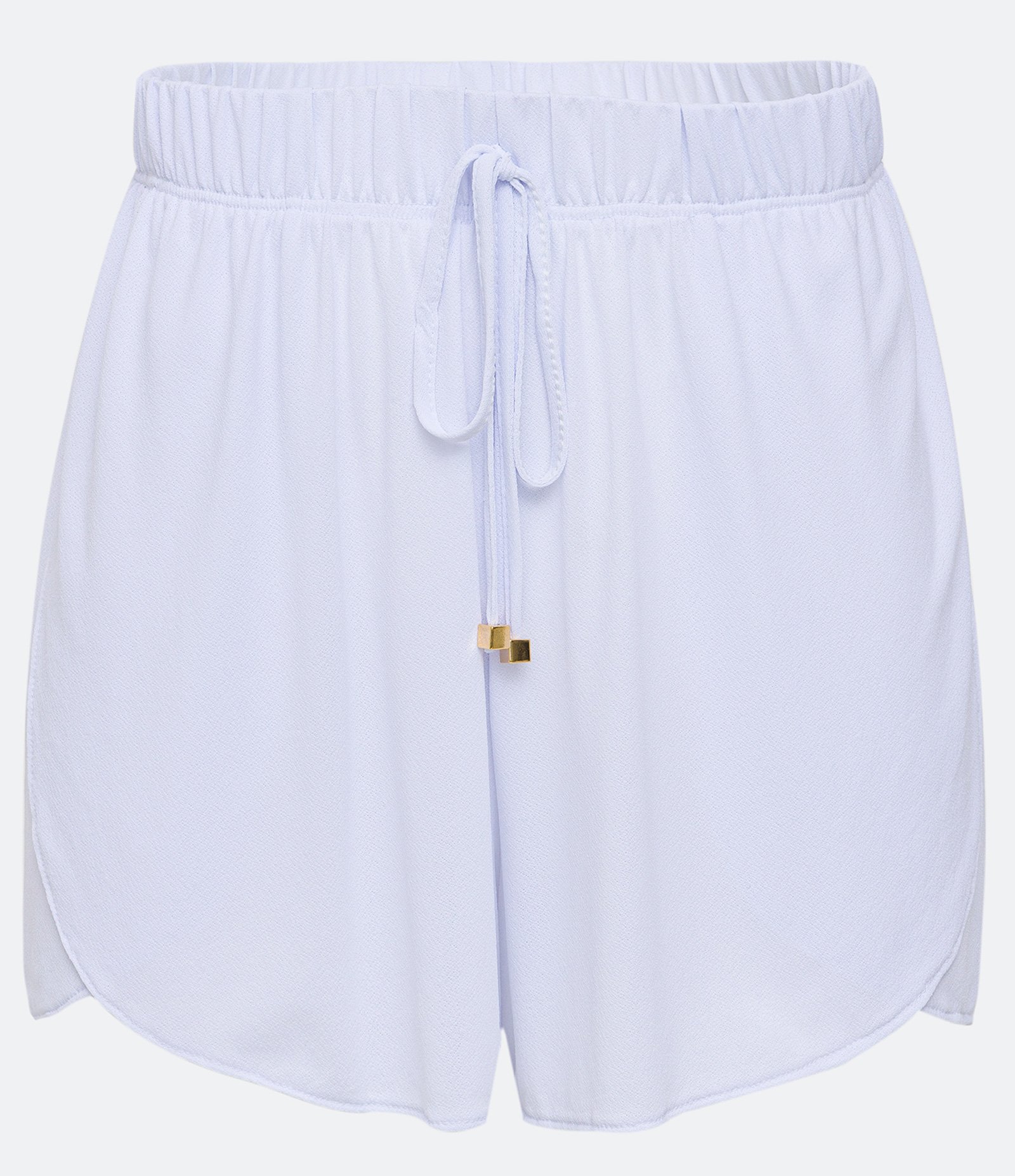 Saída de Praia Short Básico em Poliamida com Cós Elástico Branco 7