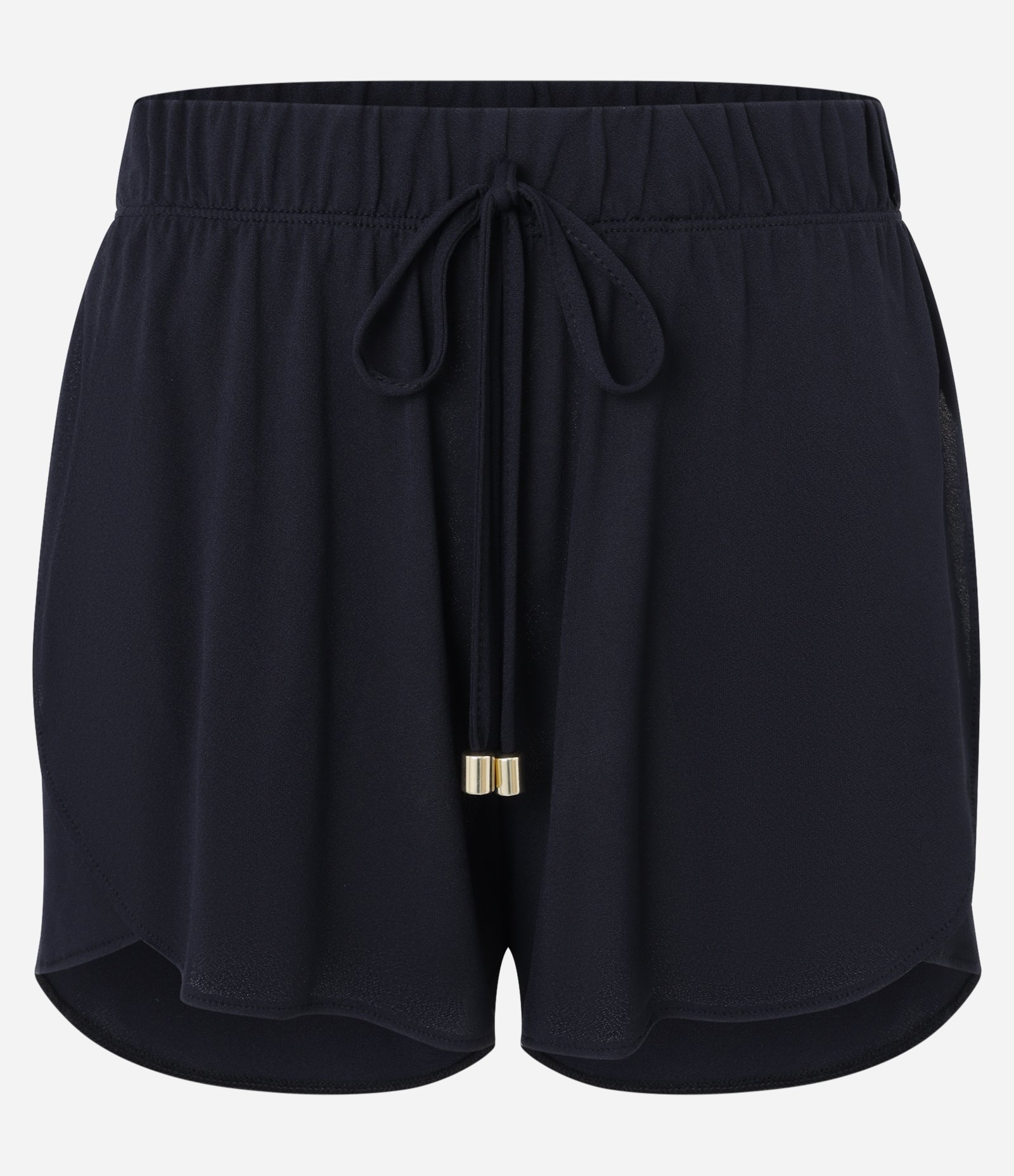 Saída de Praia Short Básico em Crepe com Cós Elástico Preto 6