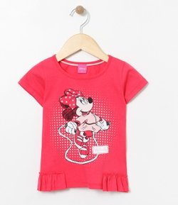 Blusa Infantil com Estampa Minnie Mouse - 1 a 4