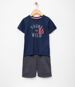 Conjunto Infantil Camiseta com Bermuda - Tam 1 a 4