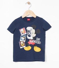 Camiseta Infantil com Estampa Mickey Mouse - Tam 1 a 4 