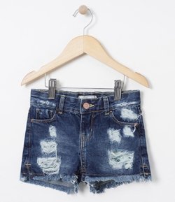 Short Infantil em Jeans - Tam 6 a 14