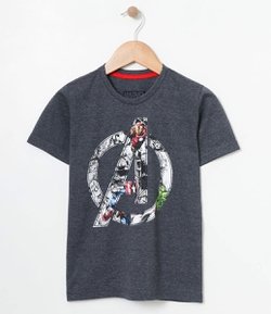Camiseta Infantil com Estampa Avengers - Tam 4 a 14 