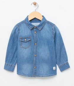 Camisa Infantil em Jeans - Tam 1 a 4 