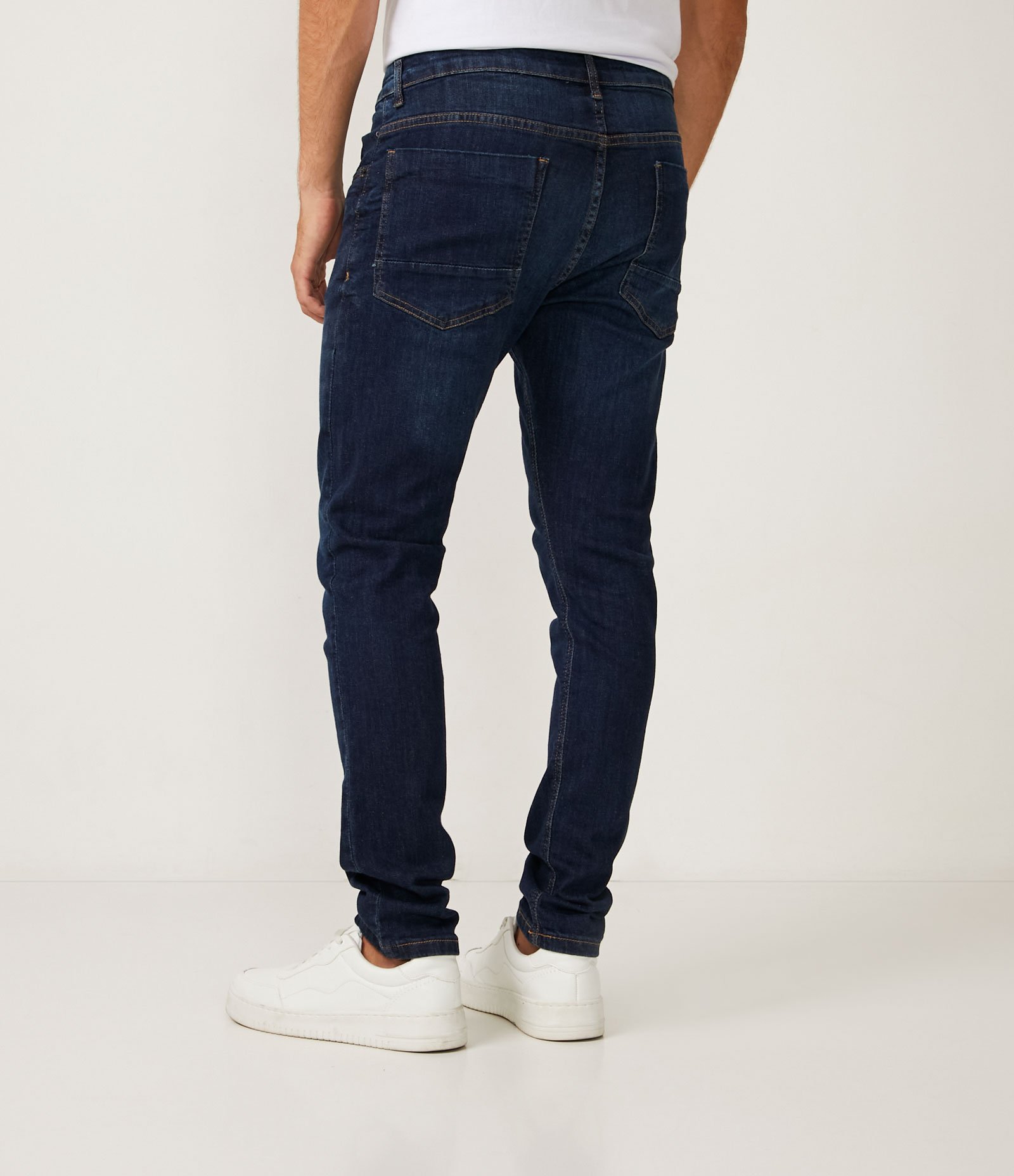 Calça Skinny Básica Jeans com Bolsos Azul 3