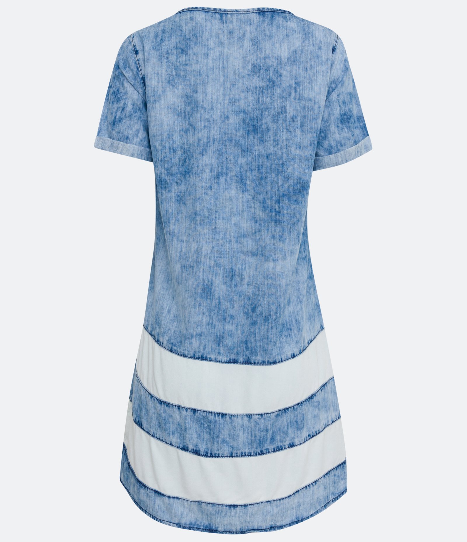 Vestido Curto em Jeans com Listras Azul 2