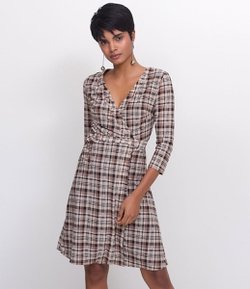 Vestido Xadrez Transpassado