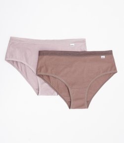 Kit 02 Calcinhas Básicas Largas em Algodão DelRio