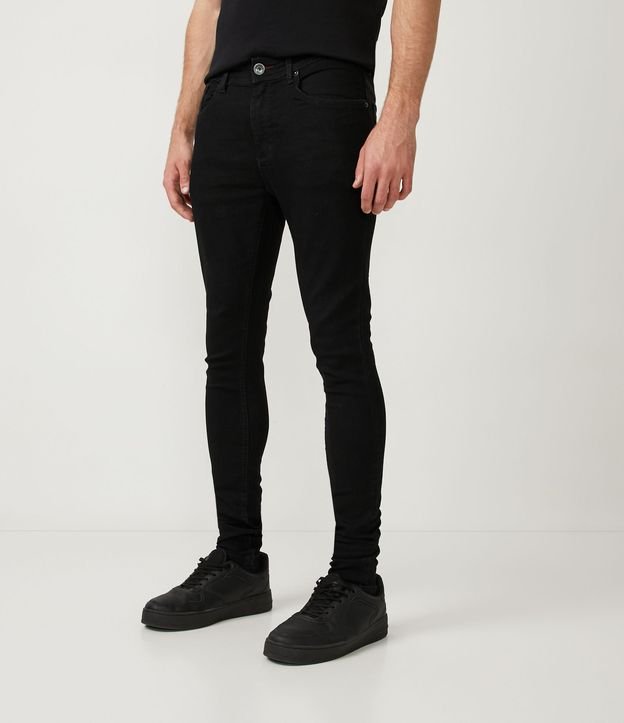 Calça Jeans Super Skinny com Cós Fixo Preto 2