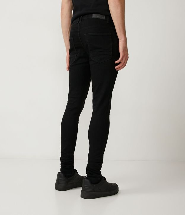 Calça Jeans Super Skinny com Cós Fixo Preto 3