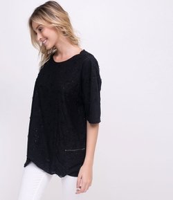 Blusa com Detalhe de Estrelas em Puídos