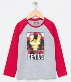 Camiseta Infantil com Estampa Homem de Ferro Avengers - Tam 4 a 14 