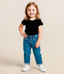 Blusa Infantil Básica em Cotton - Tam 1 a 5 anos