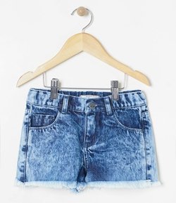 Short Jeans Infantil Marmorizado - Tam 6 a 14