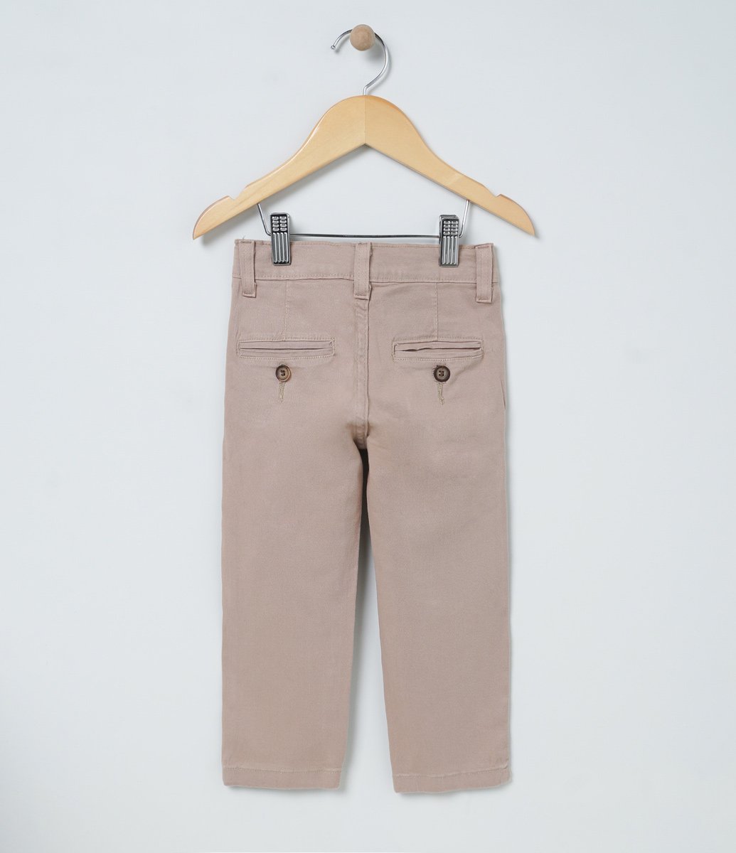 Calça Slim Infantil em Sarja - Tam 1 a 4 anos Bege 2