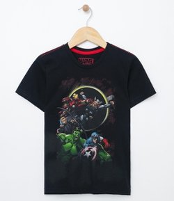 Camiseta Infantil com Estampa Avengers - Tam  4 a 14