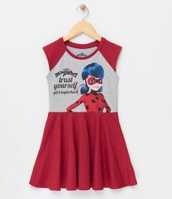 Vestido Infantil com Estampa Ladybug - Tam 4 a 14