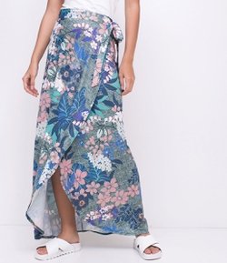 Saia Longa Floral Transpassada