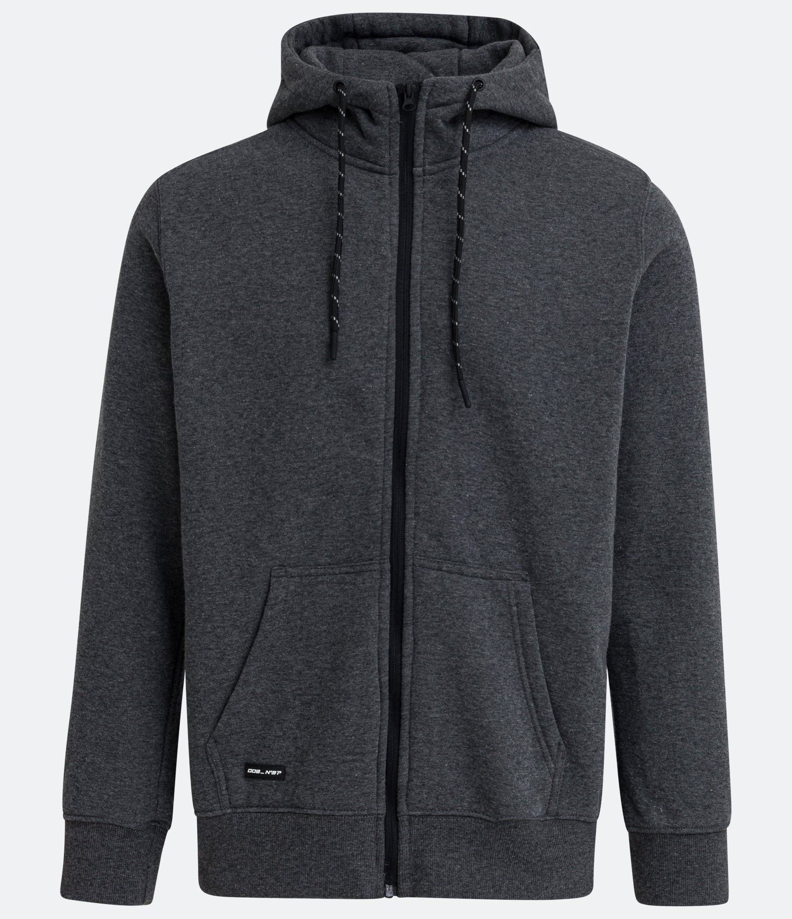 Blusão Esportivo Básico em Moletom com Capuz e Zíper Cinza Escuro 2