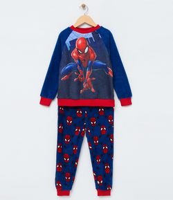 Pijama Infantil em Fleece Homem Aranha - Tam 2 a 12