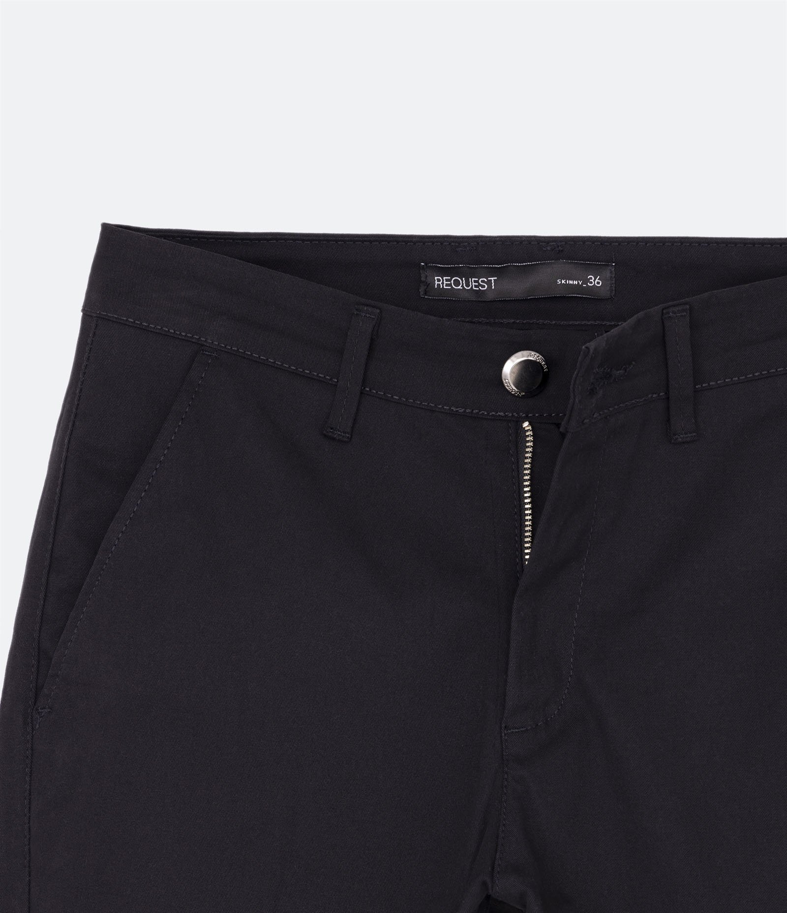 Calça Skinny em Sarja com Bolsos Preto 3