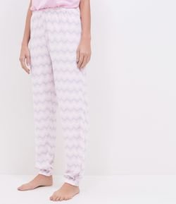 Calça de Pijama em Plush Estampada