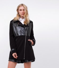 Casaco com Detalhes em Vinil