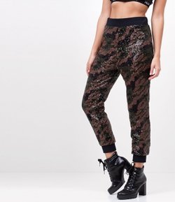 Calça Jogger em Paetê