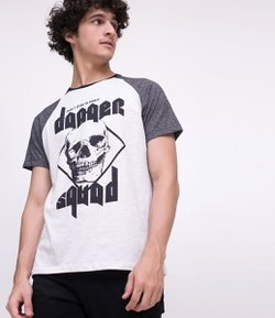 Camiseta Raglan com Estampa