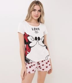 Pijama com Estampa Mickey e Minnie Namorados 