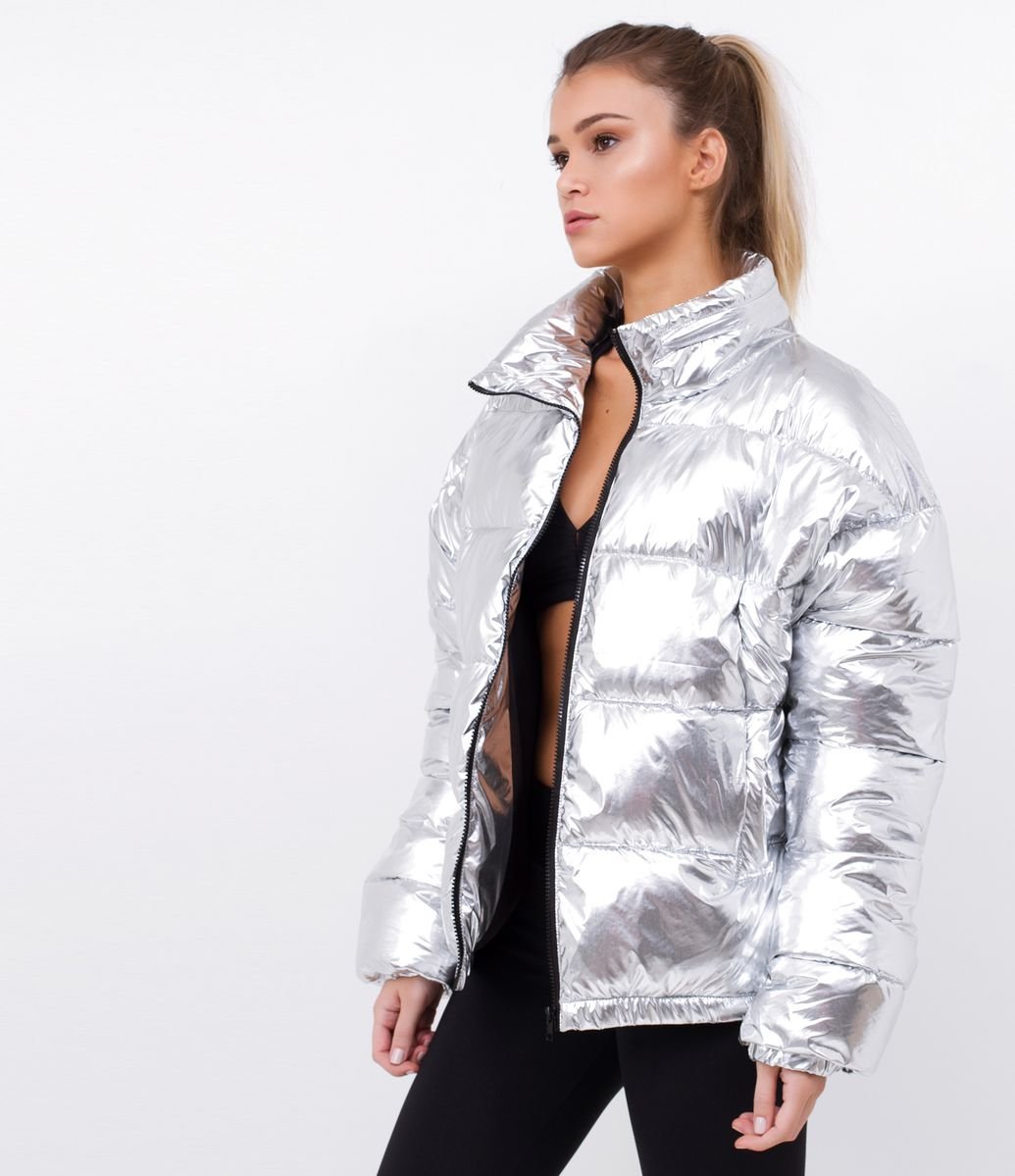 jaqueta metalizada feminina