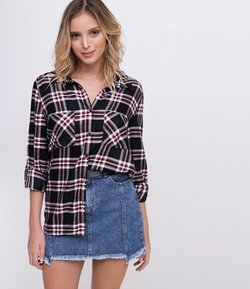 Camisa Xadrez com Bolsos Frontais