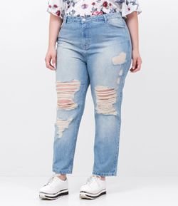 Calça Jeans Curve & Plus Size com Rasgos
