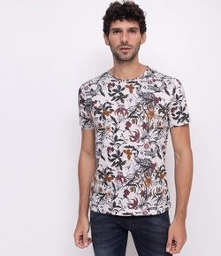 Camiseta Slim com Estampa Floral