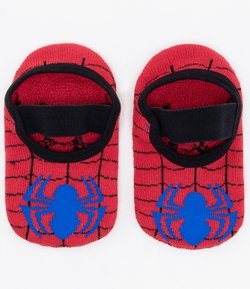Meia Sapatilha Infantil com Antiderrapante Estampa Homem Aranha - Tam 19/22 ao 31/34