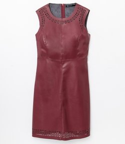 vestido couro sintetico renner