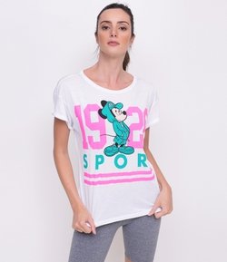 Camiseta Esportiva com Estampa Mickey