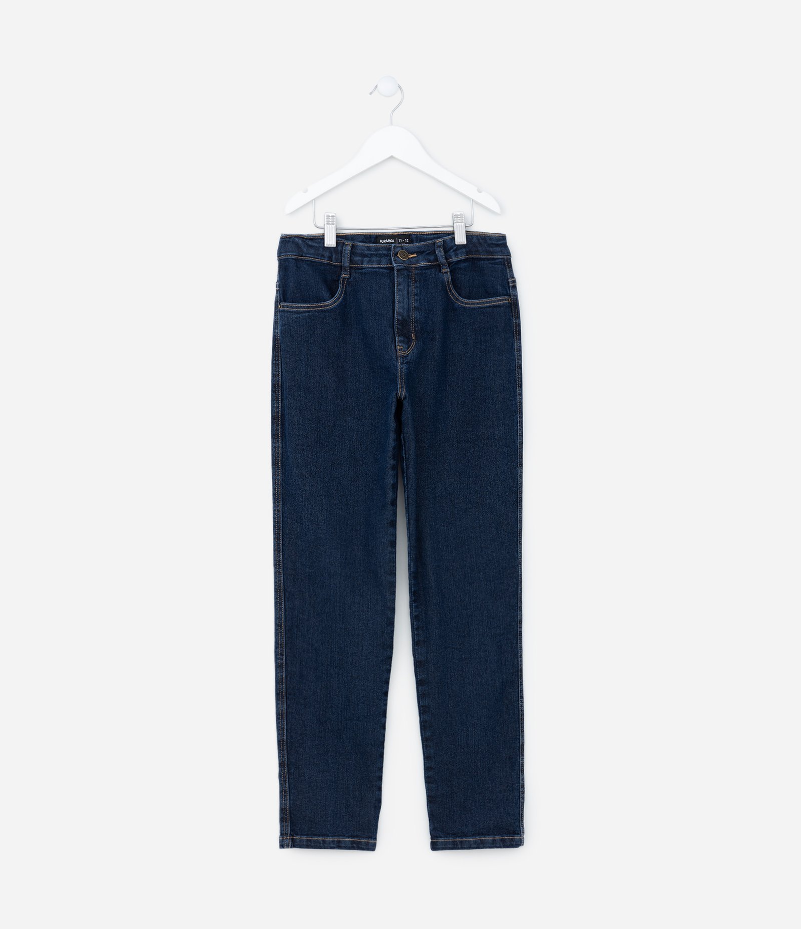 Calça Slim Infantil em Jeans - Tam 5 a 14 anos Azul Escuro 2