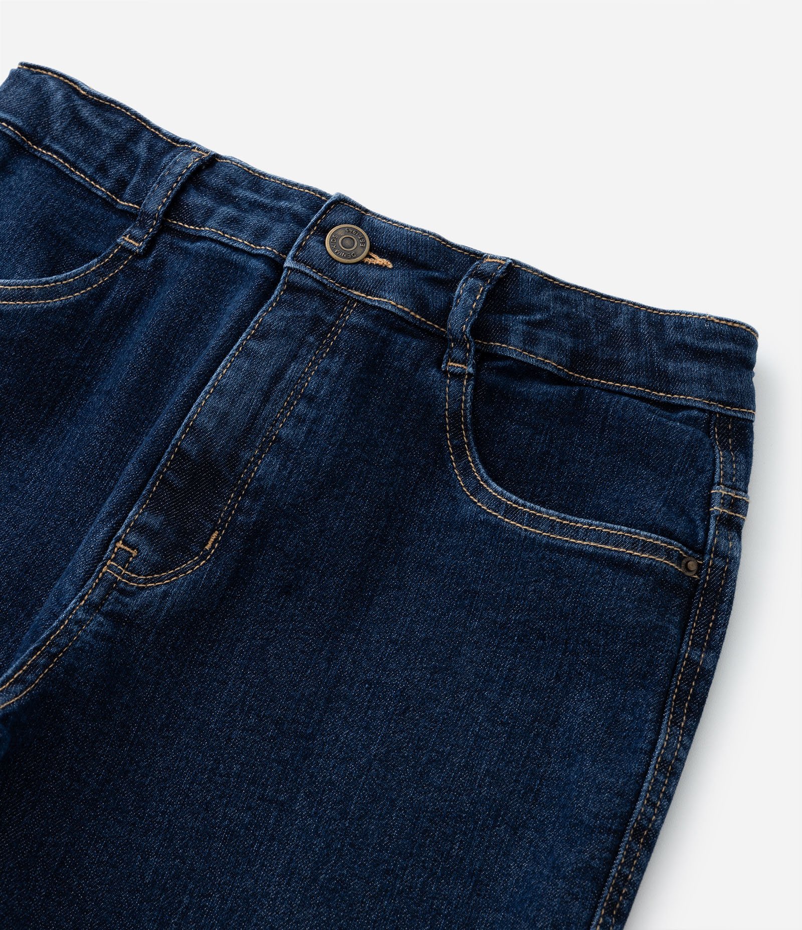 Calça Slim Infantil em Jeans - Tam 5 a 14 anos Azul Escuro 4