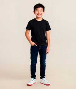 Calça Slim Infantil em Jeans - Tam 5 a 14 anos