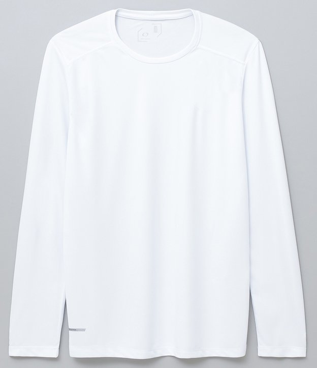 Camiseta Básica Esportiva com Manga Longa Branco 1