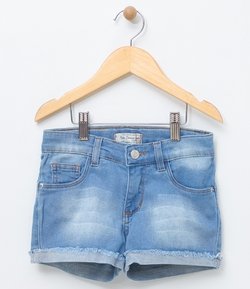 Short Infantil Básico em Jeans - Tam 5 a 14