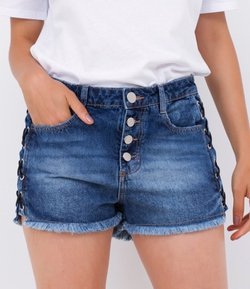 Shorts Jeans com Amarração 