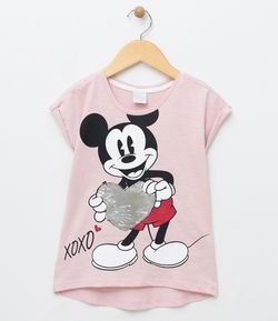 Blusa Infantil com Estampa Mickey - Tam 6 a 14